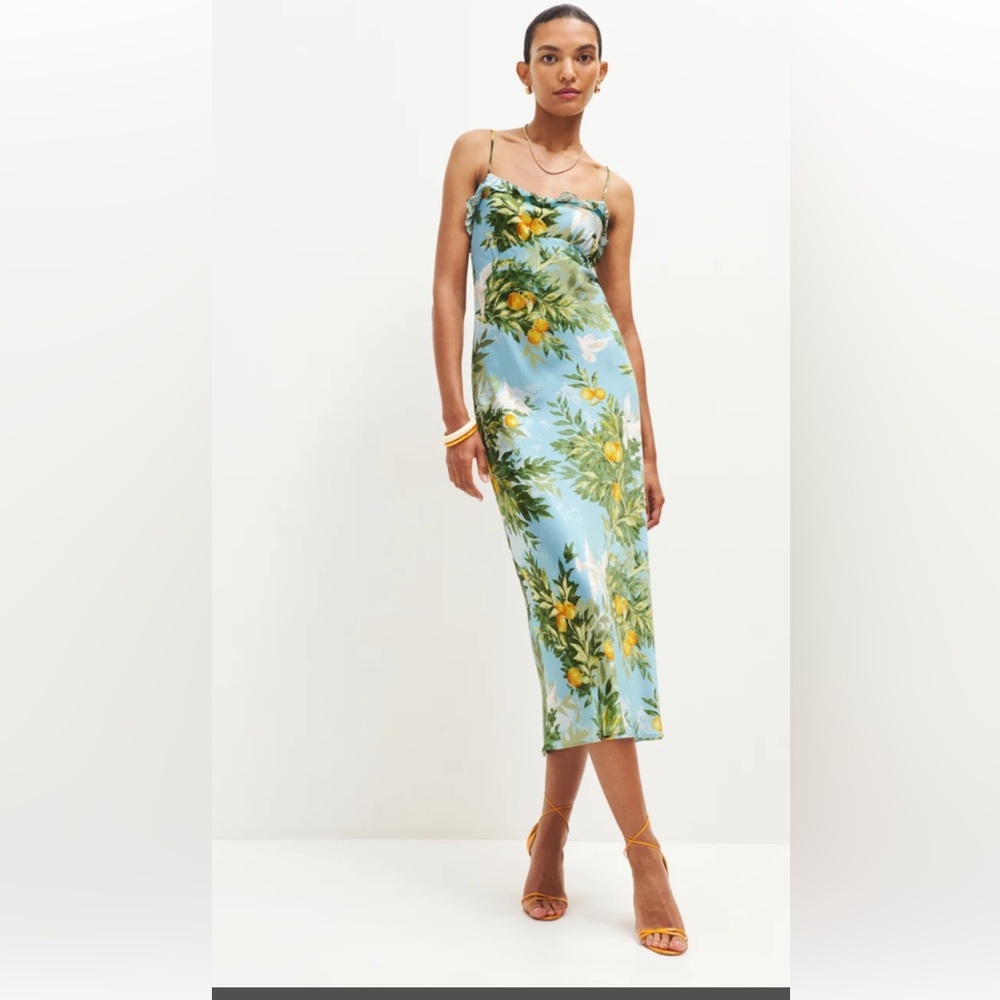 NWT| Reformation Aribella Silk Dress in Villa Livia size small